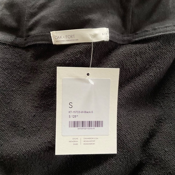 OAK + FORT High Neck Oversized Hoodie Sz S  Black Slouchy Boxy Edgy Grunge Punk - Picture 4 of 11